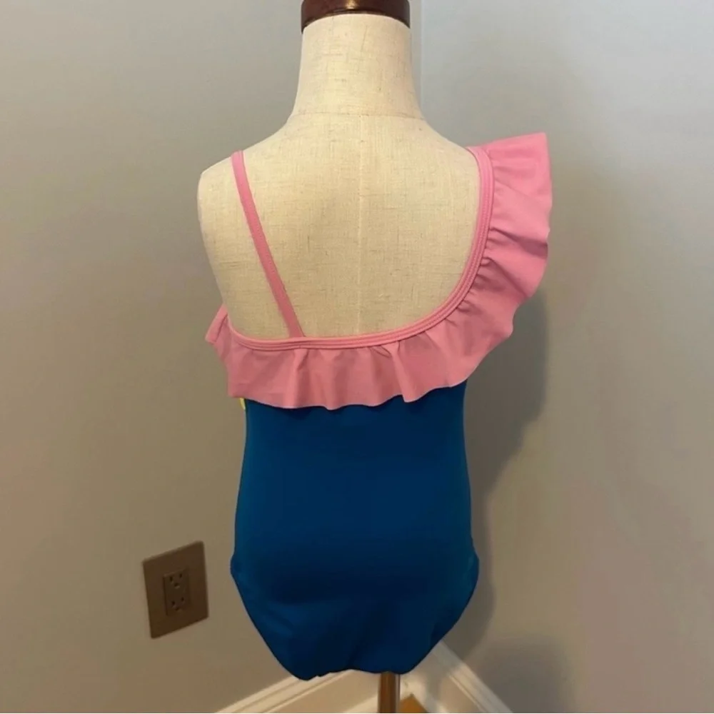 MINI BODEN GIRLS LILA ONE SHOULDER SWIMSUIT